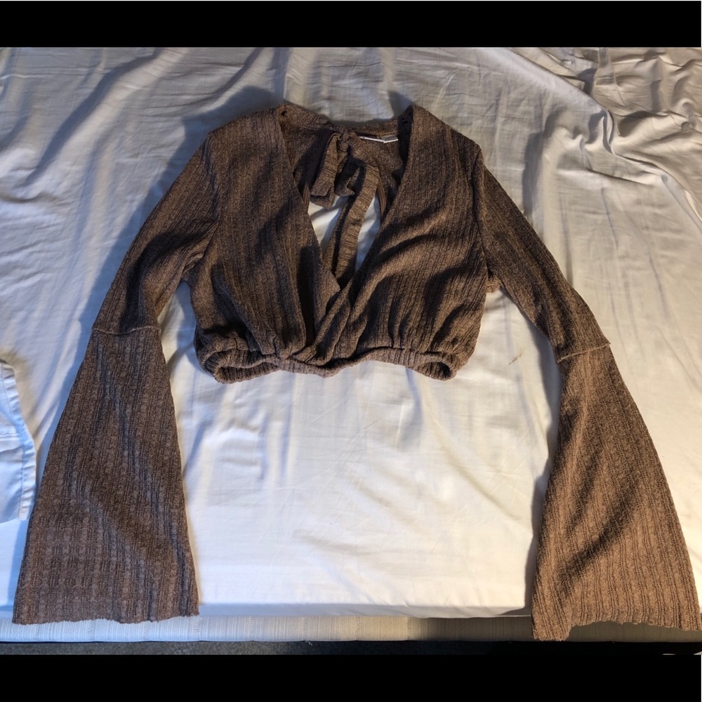 Brown Sweater Crop top